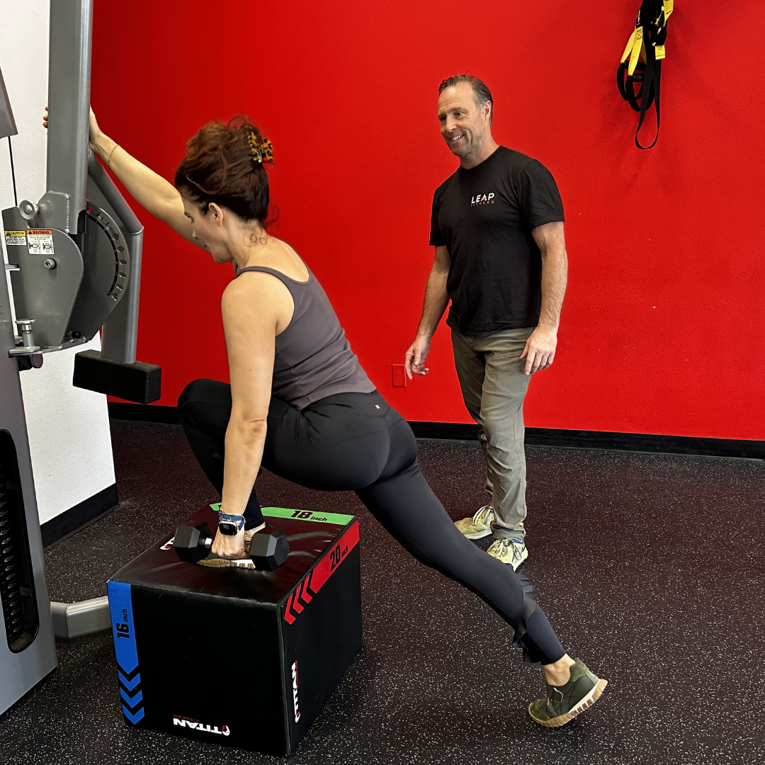 Adult doing functional mobility training