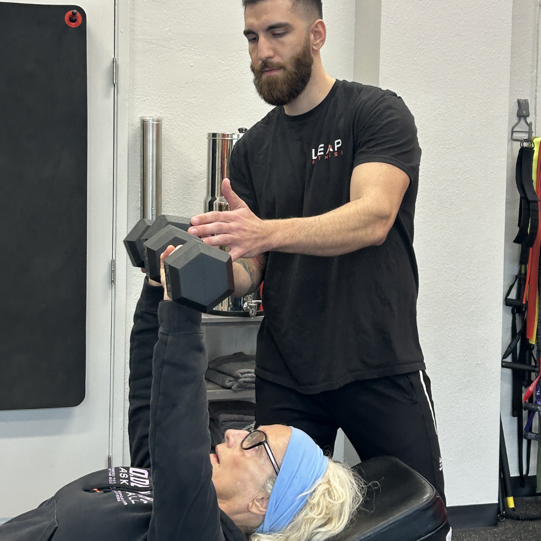 Adult lifting weights